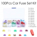 100Pcs Profile Small Size Blade Car Fuse Assortment Set for Auto Car Truck 3/5/7.5/10/15/20/25/30/35A Fuse with Plastic Box|Fuse