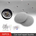 50pcs Car Interior Roof Buckles Headliner Ceiling Cloth Fixing Screw Cap Button Repair Automotive Care Fabric Rivets Retainer -