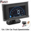 12v/24v Digital Car Speedometer Speed Meter + Odometer Gauge Car Truck Speed Odometers Lcd Display Gauges - Speedometers - Offic