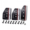 3pcs Manual Car Clutch Brake Accelerator Foot Pedals Cover Treadle Pedal Pads For Most Vehicle Not Universal