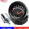 Universal 52mm Racing Gauge Oil Pressure Gauge 0-7 Bar Oil Pressure Meter 1/8 Npt Oil Press Sensor For Car White Led Light - Oil