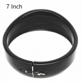 7Inch Motorcycle Visor Style Trim Ring, Black/Chrome Headlight Trim Ring Cover Bezel for Road King Electra Glide|Headlight Brack