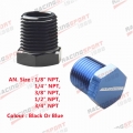 1/8" 1/4'' 3/8" 1/2" 3/4" Male NPT Hex Head Plug Aluminum Fuel Fitting Adapter Black/Blue|Fuel Suppl