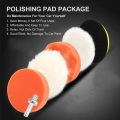 6pcs Waxing Sponge Car Polishing Pad Sponge Wool Polishing Disc 3"/4" Car Styling Polishing Disc With Backplate Drill