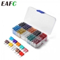 100/50ps Profile Medium Size Blade Type Car Fuse Assortment Set Auto Car Truck 2.5/3/5/7.5/10/15/20/25/30/35a Fuse With Box Clip