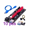 10pcs PCI E pcie Riser 009 Express 1X 4x 8x 16x Extender PCI E USB Riser 009S Dual 6Pin Adapter Card SATA 15pin for BTC Miner|El