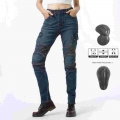 Black Motorcycle Pants Green Moto Jeans Woman Boyfriends Motorcycle Leisure Women's Jeans Blue Riding High Waist Jeans|Trous