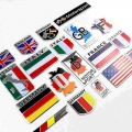 3d Aluminum Alloy Germany Italy France Sweden Uk National Flag Car Sticker Badge Grille Emblems Motorcycle Decal Decoration Logo