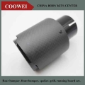 1pcs Carbon Fiber Matt Black Stainless Steel Universal Car Exhaust Pipe Tip Tailtip Car Exhaust Muffler|Mufflers| - Officemati