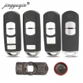 jingyuqin Smart Remote Key Shell Case 2/3/4 Button Fit For Mazda X 5 Summit M3 M6 Axela Atenza With Emergency Key Blade|Car Key|