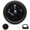 2" 52mm Fuel Level Gauge Car Meter White Led Light Black Rim Automotive Gauges 12v - Oil Pressure Gauges - ebikpro.com