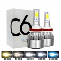 C6 H1 H3 Led Headlight Bulbs H7 Led Car Lights H4 880 H11 Hb3 9005 Hb4 9006 H13 6000k 72w 12v 8000lm Auto Headlamps - Car Headli