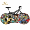 HSSEE 2020 Graffiti Series Bicycle Indoor Dust Cover Elastic Fabric 26" 28" Road Bike Cover Bicycle Acces