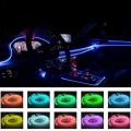 Car Led Strip Interior Atmosphere Lights Ambient Neon El Cold Wire Lights Usb Car Products Decoration Assembly Lamps Accessories