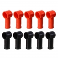 10pcs Black Red Car Battery Negative Positive Terminal Covers Cap Boot Insulating Protector Replacement Batteries Accessories|Ba