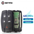 KEYYOU For Land Rover Freelander 2 Smart Remote control Car Key 433 Mhz Case 5 Button With Small Uncut Blade Fob Key Cover|Car K