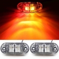 2Pcs 12V 24V LED Side Marker Light Car External Light Warning Tail Light Auto Trailer Truck Lorry Lamp Red & Amber double co