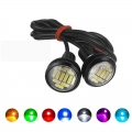 2pcs Eagle Eye Led 23mm 4014 12smd Car Daytime Running Backup Turn Signal Lights Auto License Plate Lamps White - Signal Lamp -