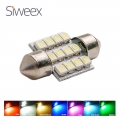 31mm 3528 1210 Smd 12 Led Car Auto Festoon Dome Interior Map Lights Bulb Lamp For Dc 12v Blue Green Red Ice Blue White - Signal