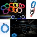 1/2/3/4/5m Car Interior Led Decorative Lamp El Wiring Neon Strip For Auto Diy Flexible Ambient Light Usb Party Atmosphere Diode