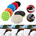 3inch Car Polishing Disc 8pcs/set Self Adhesive Buffing Waxing Sponge Wool Wheel Polishing Pad For Car Polisher Accessories - Po