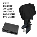 15-250hp Oxford Waterproof Yacht Half Outboard Motor Engine Boat Cover Anti Uv Dustproof Cover Marine Engine Protector Black - B