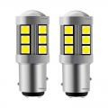 2pcs New 1157 P21/5w Bay15d 3030 Led Auto Tail Brake Light Car Drl Driving Lamp Turn Signals Bulb Amber Red White -