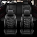 Leatherette Car Seat Cover Set Front and Rear Anti Slip Car Protectors Luxury Vehicle Cushion Cover for 5 Passenger Automotive|