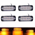 LED Emergency Strobe Warning Light Bar 12 leds Truck 24V 12V Flashing Super Bright Caution Amber Waterproof Auto Car SUV Van|Tr