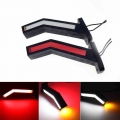 2pcs Trailer Truck Flowing Light LED Side Marker Lighting Outline Lamp Caravan Lorry Camion Side Light Amber Red White 12V 24V