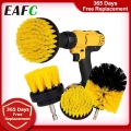 3Pcs/Set Electric Scrubber Brush Drill Brush Kit Plastic Round Cleaning Brush For Carpet Glass Car Tires Nylon Brushes 2/3.5/4&#