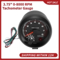 Universal 3.75" 0 8000 RPM 12v Car automobile Universal Black Tachometer Gauge White Inter Shift light|Tachometers| - O