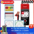 Battery Tester KINGBOLEN BM800 CarTest Tools Motorcycle Health Testing Reversible Access Clip With Printer|Car Battery Tester, C