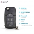 Keyyou 433mhz 3 Button Car Remote Key For Audi 4d0837231a 4d0 837 231 A Flip Fold Id48 Chip For A3 A4 A6 A8 Old Models 1999-2002