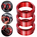 3PCS Aluminum Air Condition Button Rings Air Condition Button Covers Compatible for 2013 2015 Subaru Forester XV Crosstrek|A/C H