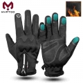 Thermal Fleece Winter Motorcycle Gloves Water Resistant Touch Screen Lined Heated Non-slip Skiing Riding Bicycle Moto Glove Men