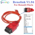 For Renault Renolink V1.94 V1.87 ECU Programmer Airbag Key UCH Matching Dashboard Coding Eeprom and Flash Read&Write 1.87 1