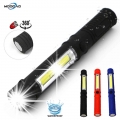 6000lumens Cob Led Work Flashlight Magnetic Base And Clip Multi-function Pocket Pen Light Inspection Work Light Car Repair Tool