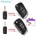 WhatsKey For Peugeot 307 407 408 308 For Citroen C4 C5 Modified Flip Remote Key Shell Case Replacement VA2/HU83 Blade CE0536|Car