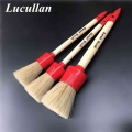 Lucullan 3PCS/Lot Classical Solid Wood Handle Car Detailing Brushes Super Dense Hair For Interior Rims Wheels and Air Vent|Spong