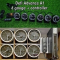 Defi Advance A1 Link System Daisy Chain Auto Obd2 Gauge Zd+6gauges Volt Water Temp Oil Temp Oil Press Rpm Turbo Boost Tachometer