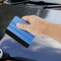 Auto Styling Vinyl Carbon Fiber Window Ice Remover Cleaning Wash Car Scraper With Felt Squeegee Tool Film Wrapping Accessories -