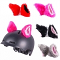 2 Pcs Cute Plush Cat Ears Helmet Decoration Motorcycle Helmet Styling Sticker Cos Play Decor Helmet Accessories - Helmets - Offi