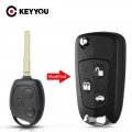 Keyyou Car Modified Flip Remote Key 3 Buttons Fo21 Hu101 Fob Shell For Ford Focus Mondeo Fiesta C-max Fusion Transit Ka Key Case