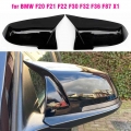 1pair Side Rearview Wing Mirror Cover Caps For Bmw 1 2 3 4 Series F20 F30 F31 F32 F34 F36 E84 2014 -2018 Abs Gloss Black - Mirro