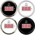 52MM Gauge Voltmeter 8 32V Marine Volt Meter Auto Voltmeter Universal Voltage Boat Automobile With Red Backlight 12V 24V|Volt M