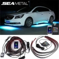 Car Underglow Neon Accent Strip Light Kit 8 Color Sound Active Function App/remote Control 4pcs Led Underbody System Light Strip