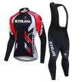 2021 STRAVA Pro Team Long Sleeve Cycling Jersey Set Bib Pants Ropa Ciclismo Bicycle Clothing MTB Bike Jersey Uniform Men Clothes