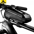 WILD MAN Front Bicycle Bag Waterproof Rainproof Hard Shell Mtb Top Tube Bike Bag Cycling Accessories Capacity 1L|Bicycle Bags &a