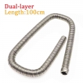 100cm 24mm Dual-layer Car Heater Exhaust Pipe Stainless Steel For Webasto Eberspacher Air Diesel Heater Exhaust Hose Tube Line -